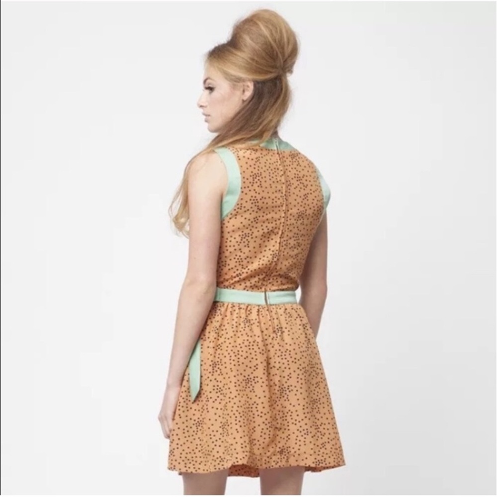 Retro Polka Dot Dress with Mint Sash - Picture 3 of 5